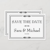 Eenvoudig Zwart en Wit sparen de Kaart van de Datu (Voorkant / Achterkant)