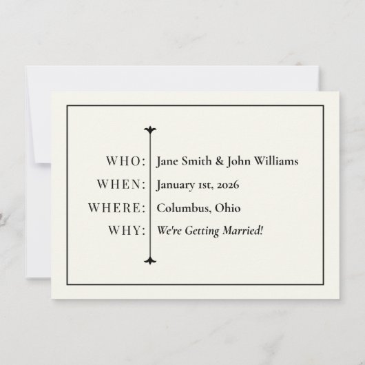 Eenvoudig Zwart en Wit sparen de Kaart van de Datu (Achterkant)