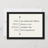 Eenvoudig Zwart en Wit sparen de Kaart van de Datu (Achterkant)