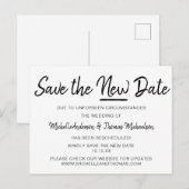 Eenvoudig zwart en wit sparen de Nieuwe Datum Aankondigingskaart (Voorkant / Achterkant)