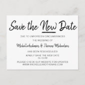 Eenvoudig zwart en wit sparen de Nieuwe Datum Aankondigingskaart (Voorkant)