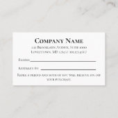 Eenvoudig zwart en wit Uw Logo hier Verwijs een vr Aanbevelingskaartje (Achterkant)