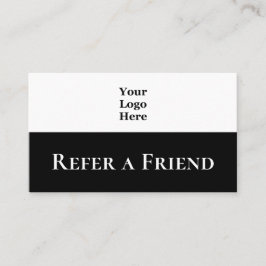 Eenvoudig zwart en wit Uw Logo hier Verwijs een vr Aanbevelingskaartje