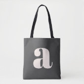 Eenvoudig zwart en wit vet retro monogram initiaal tote bag (Voorkant)