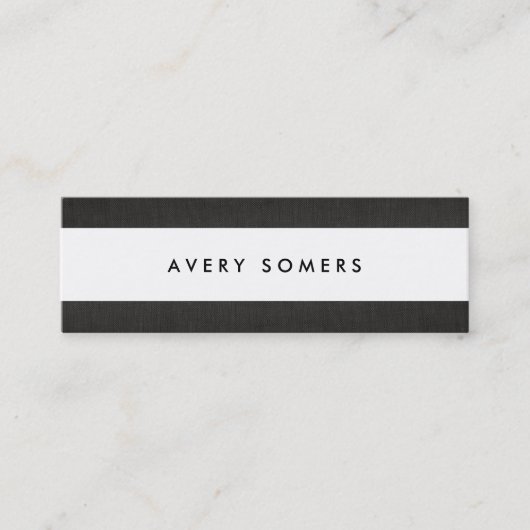 Eenvoudig zwart en wit vet streep Stijlvol Mini Visitekaartje (Voorkant)