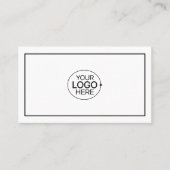 Eenvoudig zwart en wit Voeg uw Logo minimaal toe Visitekaartje (Voorkant)