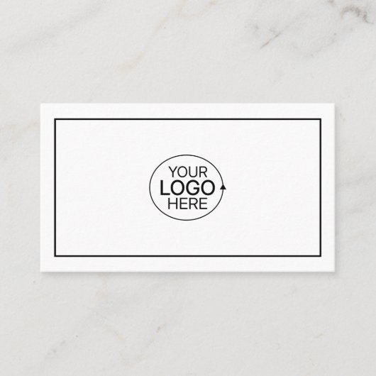 Eenvoudig zwart en wit Voeg uw Logo Minimale QR to Visitekaartje (Voorkant)