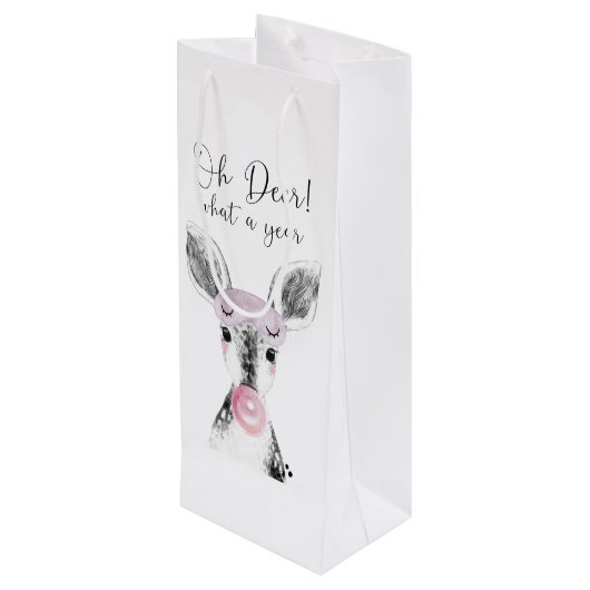 Eenvoudig zwart en wit, wat een jaar geleden, cita wijn cadeautas (Achterkant Gekanteld)