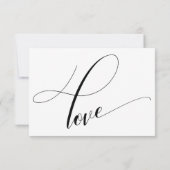 Eenvoudig zwart en wit werken RSVP kaartje (Achterkant)