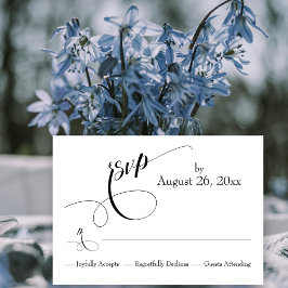 Eenvoudig zwart en wit werken RSVP kaartje