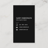 Eenvoudig zwart en wit (wijnfles) visitekaartje (Achterkant)