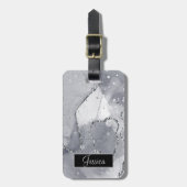 Eenvoudig zwart en zilver bagagelabel (Voorkant verticaal)