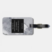 Eenvoudig zwart en zilver bagagelabel (Achterkant horizontaal)