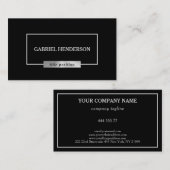 Eenvoudig zwart en zilver Visitekaartje (Voorkant / Achterkant)