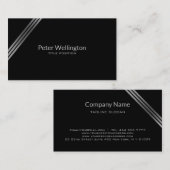 Eenvoudig zwart en zilver visitekaartje (Voorkant / Achterkant)