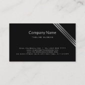 Eenvoudig zwart en zilver visitekaartje (Achterkant)