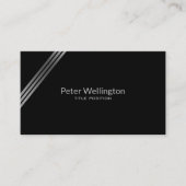 Eenvoudig zwart en zilver visitekaartje (Voorkant)