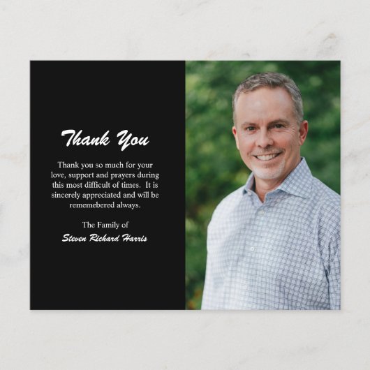 Eenvoudig zwart fotobudget Funeral Hartelijk dank (Voorkant)