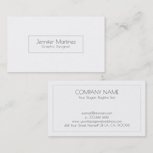 Eenvoudig zwart-gedoseerd lijst visitekaartje (Voorkant / Achterkant)