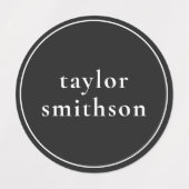 Eenvoudig zwart geslacht neutraal toevoegen Jouw n Labels (Design 1)