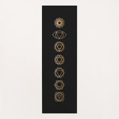 Eenvoudig zwart Gold 7 Chakras Black Yogamat (Voorkant)