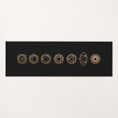Eenvoudig zwart Gold 7 Chakras Black Yogamat (Voorkant (horizontaal))