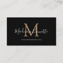 Eenvoudig zwart Gold Script Typografie Monogram