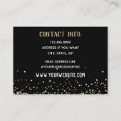 Eenvoudig zwart Gold-script Visitekaartje (Achterkant)