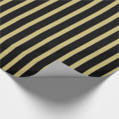 Eenvoudig, zwart/Gold Striptiepatroon op maat Cadeaupapier (Hoek)