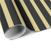 Eenvoudig, zwart/Gold Striptiepatroon op maat Cadeaupapier (Rol Hoek)