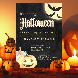 Eenvoudig Zwart Goud Bedrijfs Halloween-feest Kaart