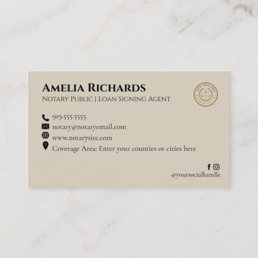 Eenvoudig Zwart & Goud Elegant Lijst Notaris Publi Visitekaartje (Achterkant)