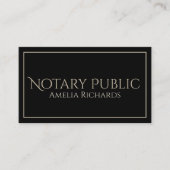Eenvoudig Zwart & Goud Elegant Lijst Notaris Publi Visitekaartje (Voorkant)