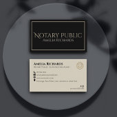 Eenvoudig Zwart & Goud Elegant Lijst Notaris Publi Visitekaartje