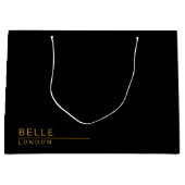 Eenvoudig Zwart & Goud Modern Bedrijf Groot Cadeauzakje (Voorkant)