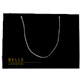 Eenvoudig Zwart & Goud Modern Bedrijf Groot Cadeauzakje (Achterkant)