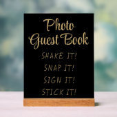 Eenvoudig Zwart Goud Modern Schattige Fotogastenbo Acryl Bord (Neutraal)