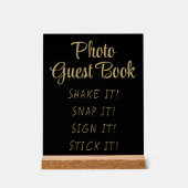 Eenvoudig Zwart Goud Modern Schattige Fotogastenbo Acryl Bord (Voorkant)