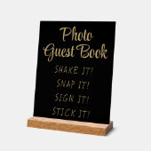 Eenvoudig Zwart Goud Modern Schattige Fotogastenbo Acryl Bord (Hoek)