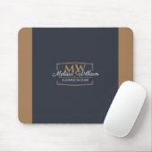 Eenvoudig zwart goud monogram muismat (Met muis)