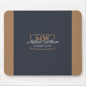 Eenvoudig zwart goud monogram muismat (Voorkant)