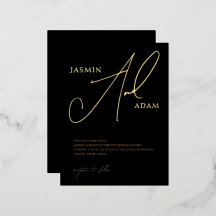 Eenvoudig zwart goud script bruiloft goud