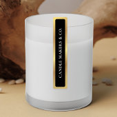 Eenvoudig Zwart & Goud Tamper Proof Dunne Candle L Labels