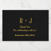 Eenvoudig zwart-goudmonogram Hartelijk dank voor u Likeurfles Etiket (Enkel label)
