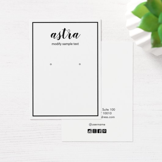 Eenvoudig zwart-grenssignaal Oorspronkelijk beelds Visitekaartje (Bureau)