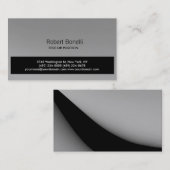 Eenvoudig zwart grijs gewoon modern Visitekaartje (Voorkant / Achterkant)