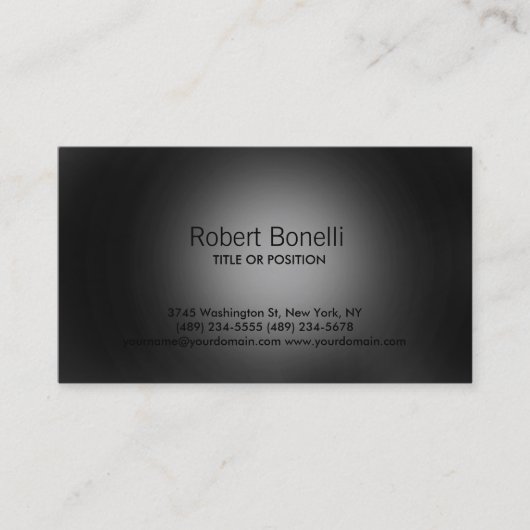 Eenvoudig zwart grijs gewoon modern Visitekaartje (Voorkant)