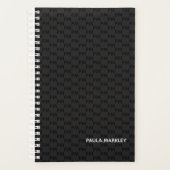 Eenvoudig zwart grijs modern monogram patroon planner (Voorkant)