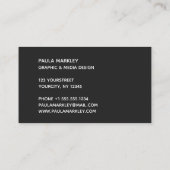 Eenvoudig zwart grijs modern monogram patroon visitekaartje (Achterkant)