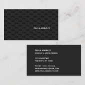 Eenvoudig zwart grijs modern monogram patroon visitekaartje (Voorkant / Achterkant)